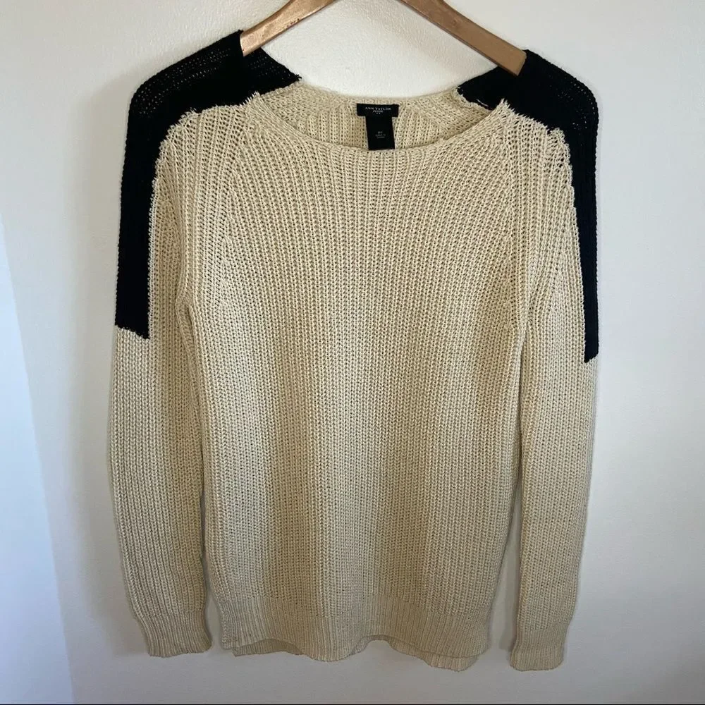 Ann Taylor color blocked sweater top - Picture 5 of 12